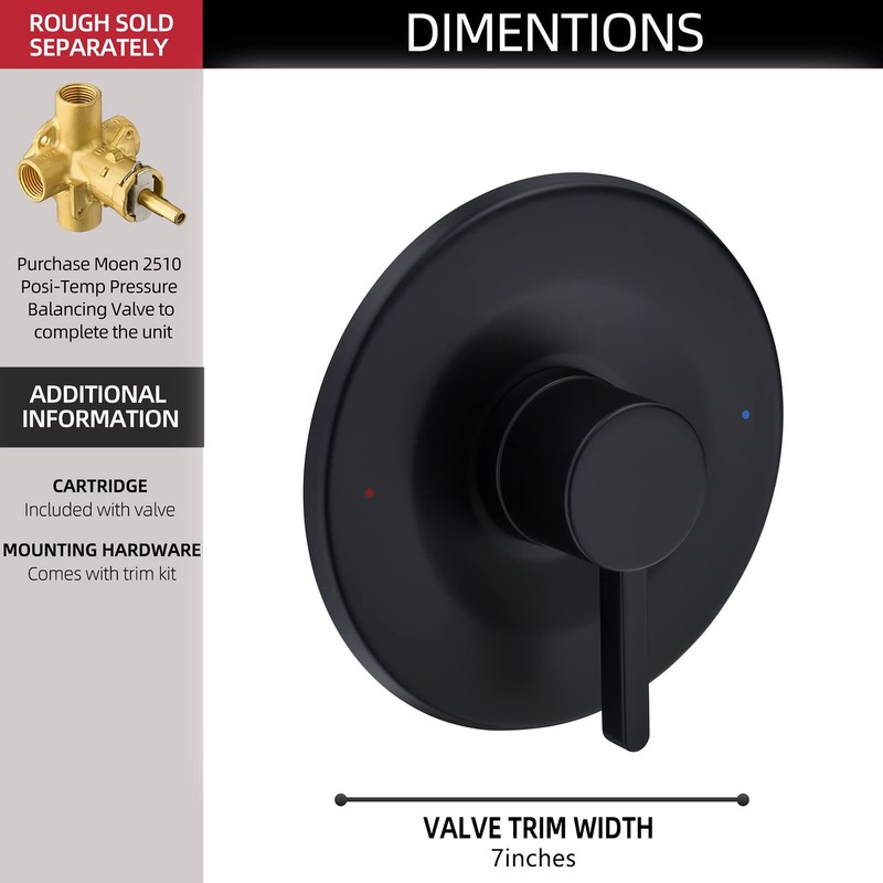 Shower and Tub Trim Kit, Compatible with Moen Posi-Temp Valve,