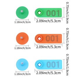 PAULOZYN 300PCS Livestock Ear Tags TPU for Goat Animal Cattle Sheep Pig Dog Deer Farm, with 1PCS Ear Tag Applicator 1PCS Ear Tags Remove Plier, 001-100 Number