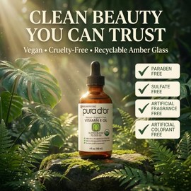 Sérum de Vitamina C anti-edad Pura D'or 20%, fuerza profesional, terapia aceite de argán orgánico, ácido hialurónico y vitamina E, 4 onzas líquidas | 