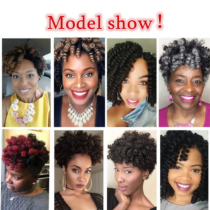 3 Packs Saniay Curl Crochet Braids Short Crochet Braiding Bouncy