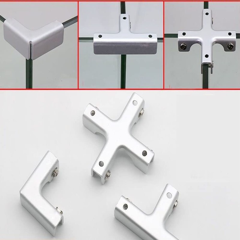 Hoopever Glass Clamp 2 Pieces Stainless Steel Glass Connector L