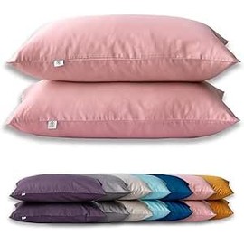 Pillowcase 40 x 80 cm, 400TC 100% Cotton, Super Soft Premium Pillow Case Egyptian Extra Long Stacking Duvet Cover Pillow Case