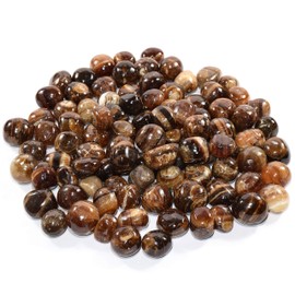 20PCS Natural Sardonyx/Caramel Onyx Pebbles Polished Brown/Yellow Cabochon Gemstone Crystal Mineral Specimen Cabs from Peru