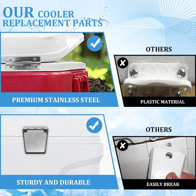 Cooler Hinges Replacement & Cooler Latch Replacement Stainless Steel Cooler