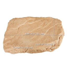 Sunnydaze Flat Faux Landscape Rock Cover - Lightweight Polyresin Artificial Stone Septic Cover - Sand - 3.5" H - Set of 2