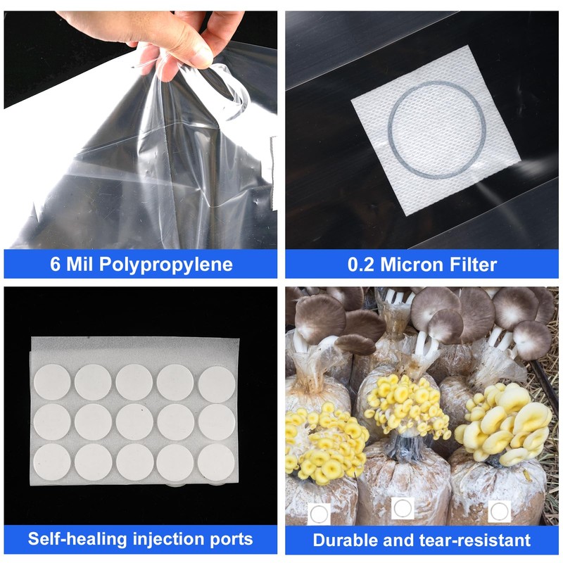 Business King Mushroom Grow Bags with Breathable Micron Filter Patch