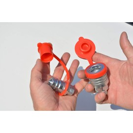 1/2 Hydraulic Quick-Connect Fitting Coupler 1/2" ISO 5675 Ball Pioneer Style Port Plug Dust Cap Cover