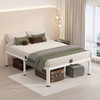 MAF 18 Inch Full Size Bed Frame White with Round