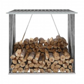 Anthracite Galvanized Steel Garden Log Storage Shed 64.2\"x32.7\"x60.6\" SizeColor: Anthracite Color