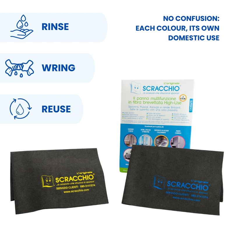 Scracchio Microfiber Cloth Car, Glass and Home Cleaning, Magic Cleaning