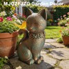 Cat Statues for Outside Garden Decor with Butterfly Solar Lights