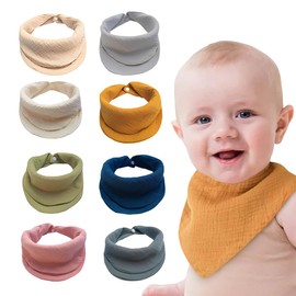 BIKPRST Bib Baby Triangular Scarf Baby Muslin Neckerchief Baby for Boys and Girls, multicoloured