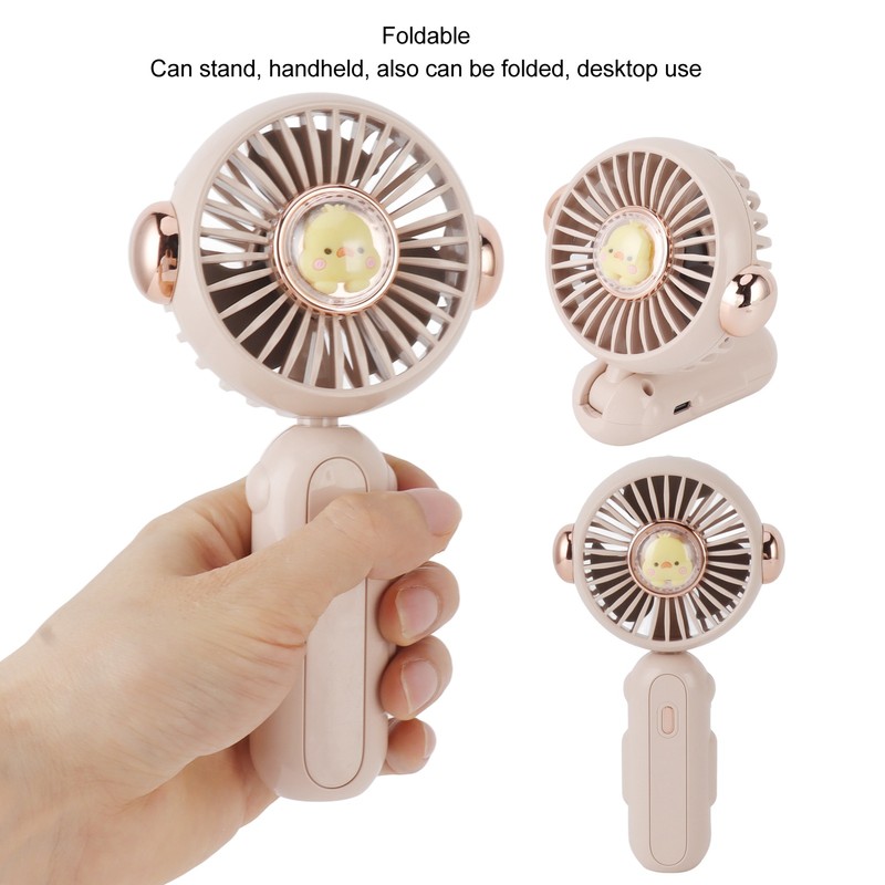 Foldable Mini Fan Cute Lightweight 900mAh Adjustable Low Noise Handheld