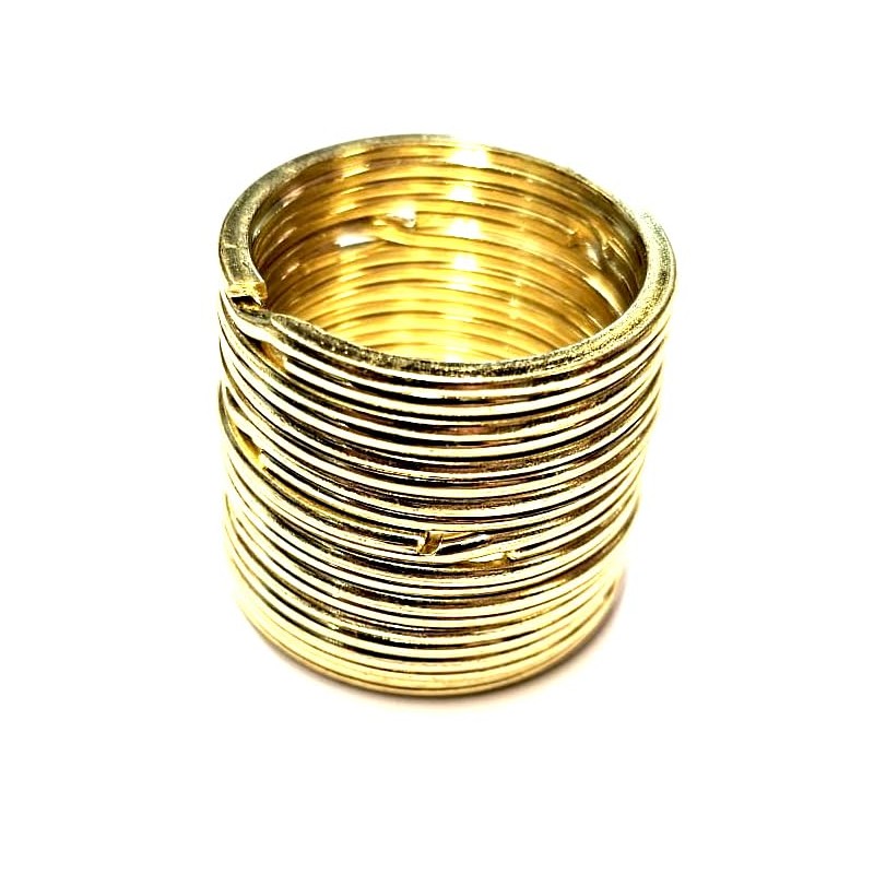 30mm Gold Plated Flat Heavy Duty Split Key Rings in