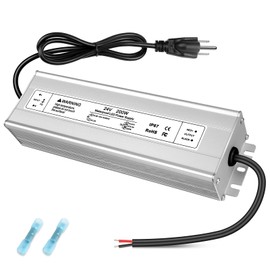 24V 200W LED Power Supply, IP67 Waterproof LED Driver, AC 110V to DC 24 Volt 8.3A Low Voltage Transformer Converter for Outdoor LED Strip & Landscape Lighting, 3-Prong Plug with 3.3FT Cable