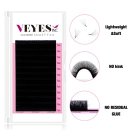 VEYES INC Cashmere Smart Fan Lash Extensions 0.03 0.05 0.07 C/CC/D Curl 8-20mm Mixed & Single Length, Super Matte Black Volume Lashes, Professional Supplies for Lash Techs (0.07 D 11mm)