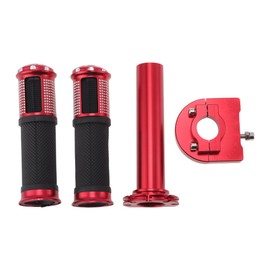 A ABSOPRO 7/8" 22mm 15/16" 24mm Motorcycle Hand Grips Cover Kit Aluminum Alloy Rubber Handlebar Cover for Motorcycle Scooter Bicycle ATV Red