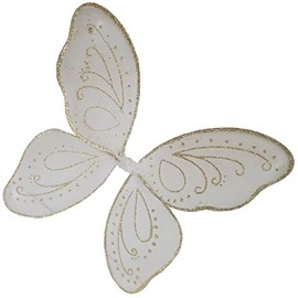 Topkids Accessories Large Fairy Wings for Adults and Big Kids, Tinkerbell Costume, Adult Angel Wings, Fairy Wings Kids, Angel Wings Kids Butterfly Costume, Tooth Fairy Costume (Gold & White)