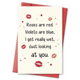 hvdler Raunchy Valentines Day Card for Men, Dirty Humor Love Card for Boyfriend, Husband Valentines Card, Rude Anniversary Card for Him, Funny Adult Humor Birthday Card