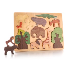 Promise Babe 11 Piece Wooden Shape Matching Puzzle, Forest Animals, Educational Toys, Montessori Toys, Wooden Toys, 0, 1, 2, Baby, Children, Toys, Baby Shower, Gift, Present