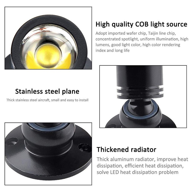 Sorfia 4Pcs 1W Mini LED Spotlight Spot Lights Mini Spotlights