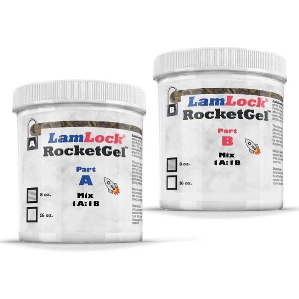 LamLock RocketGel - 25 Minute Stone Epoxy for Granite, Quartz, Marble, Tile - Easily Fix Chips, Fill Cracks, Repair Defects and Restore Countertops and Tile