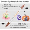 ZZWUAPT Green Dual Tip Acrylic Paint Markers,Acrylic Paint Pens For