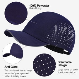 Oversize XXL Running Hat Men Women Quick Dry Baseball Caps Cooling Breathable Mesh Hat for Big Heads Dry Fit Hats for Workout Dark Blue