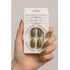 Glossy Olive Green Press On Nails – Almond Shape, Medium