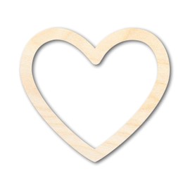 Unfinished Wood Heart Border Silhouette | Valentine's Day | Wedding | DIY Craft Cutout | Up to 46" DIY 3" / 1/2"