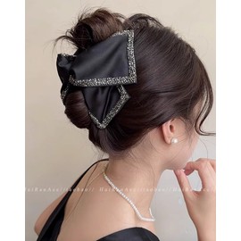 Ribbon Hair Clip, Glittering Hair Clip, Hair Clip, Office, Simple, Hair Accessory, Gorgeous, Korean Style, Office, Popular, Stylish, Gift, Women's