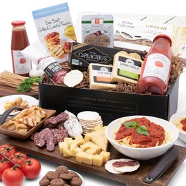 Italian Food Gift Basket of Pasta, Marinara, Cheeses, Sausage, Crackers and Cookies by GourmetGiftBaskets.com