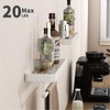 Danpoo 16-Inch White Floating Bathroom Shelves with Towel Bar， Clear