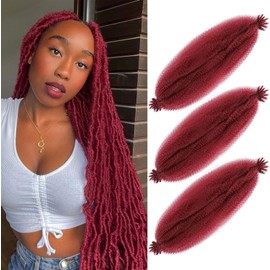 Alaleibaby Afro Twist Hair 12 Inch 3 Packs, Springy Afro Twist Hair Pre Fluffed Spring Twist Hair Pre Stretched Wrapping Hair for Soft Locs Hair Extensions
