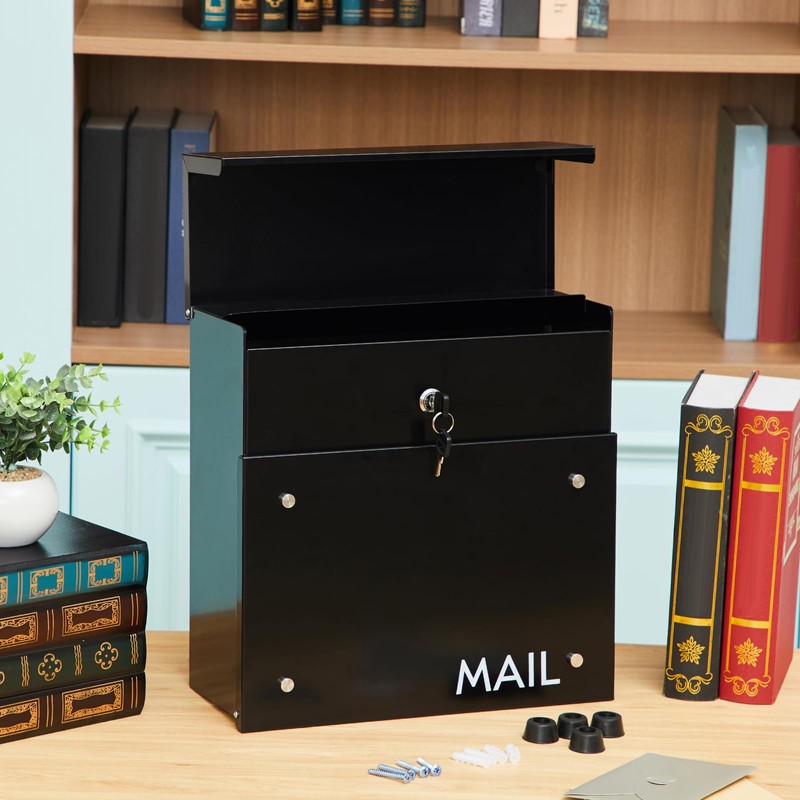 Yaocom Wall Mounted Modern Locking Mailbox 14.25" x 14" x