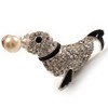 Diamante Seal Brooch (Silver Tone)