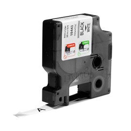 Dymo 18443 - IND Vinyl Labels 18443 9mm White Vinyl Tape - S0718580