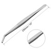 uxcell 10-Inch Stainless Steel Tweezers with Curved Serrated Tip Daily