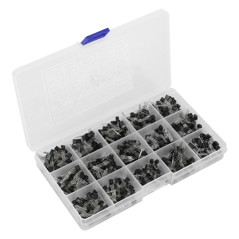 600 Pcs Transistors Assortment Kit NPN TO-92 PNP 2N2222-S9018 Straight