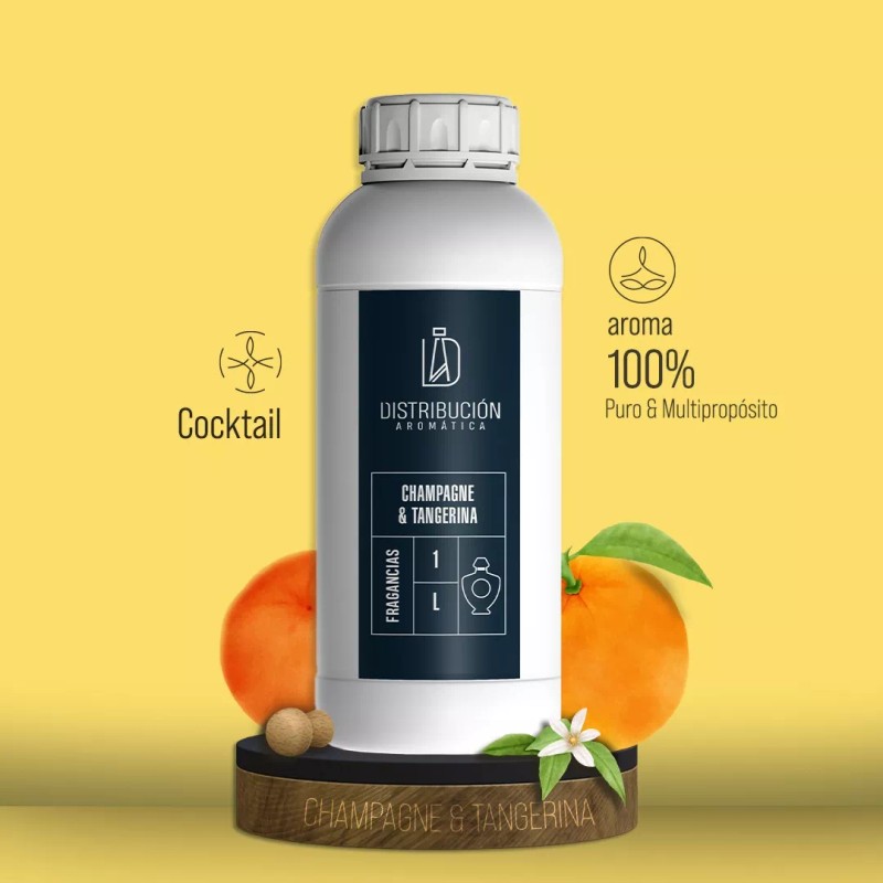 Distribución Aromática Esencia Champagne & Tangerina Para Dif. Aplicaciones 100ml
