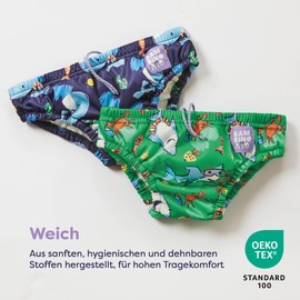 Bambino Mio, Revolutionary Reusable Swim Nappy Pack of 2, Syringe & Fin, (<6 Months)