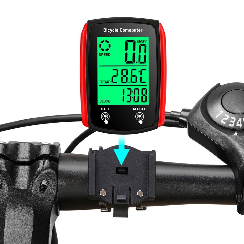 Wired Bike Computer 19 Functions Touch Bike Speedometer Odometer Waterproof