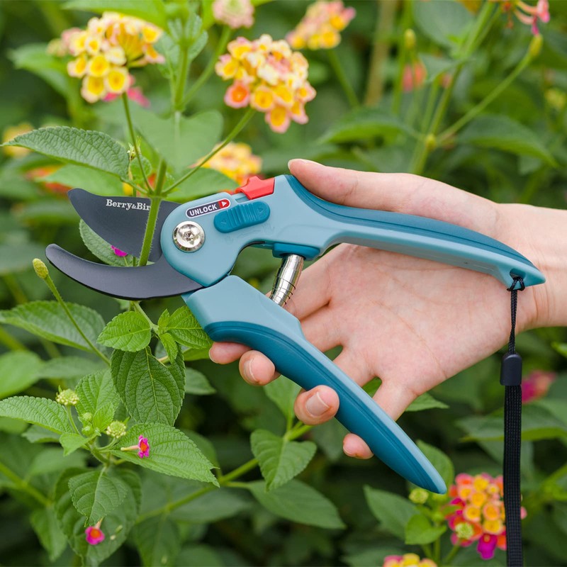 Berry&Bird Garden Shears, 22 cm Gardening Hand Scissors, Adjustable Size