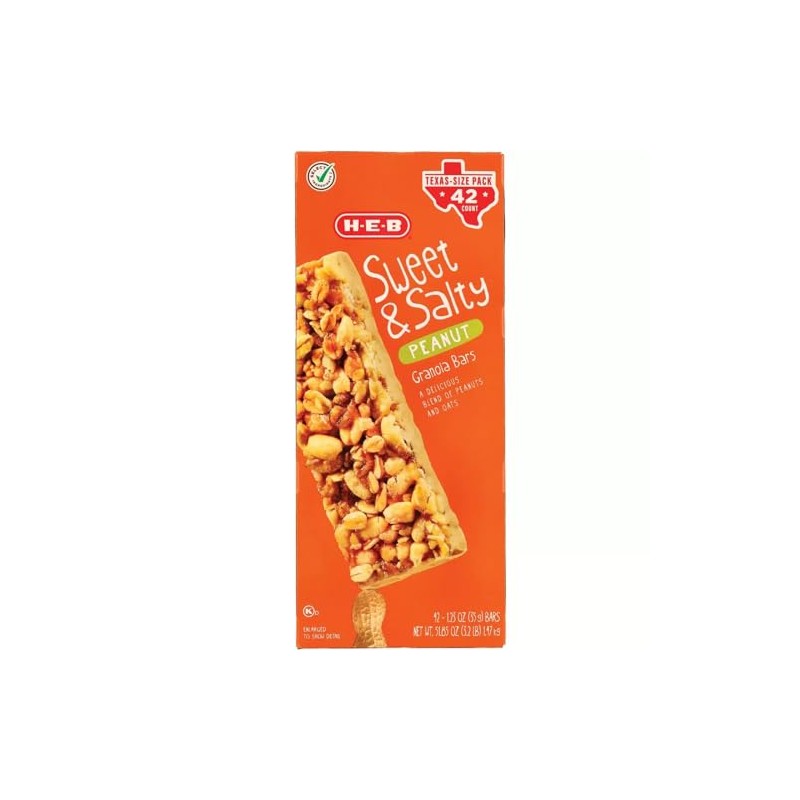 HEB H‑E‑B Sweet & Salty Peanut Granola Bars - Texas-Size