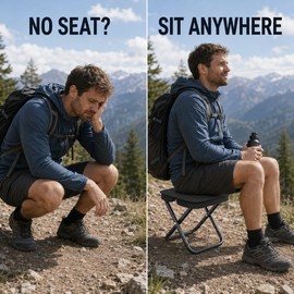 Portable Folding Camping Stool with Carry Pouch, 120 kg Capacity