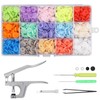 Kamtop Snaps and Snap Pliers Set, 120 Sets T5 Plastic