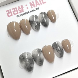 Modern Smoke Handmade Nail Tips - Short Nose Pin / 모던스모크 수제네일팁 - 숏코핀