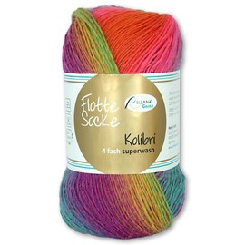 Frida's Wollhaus Rellana 100 g Kolibri 4-Ply Sock Wool, 14 Colours (6214, Aqua, Orange, Pink, Mustard)