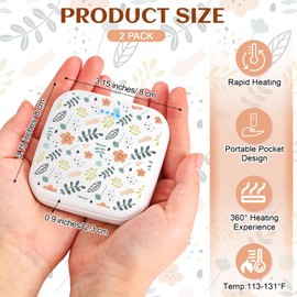 Rossesay 2 Pack Rechargeable Hand Warmers Portable Hand Warmer Heater Electric Hand Warmer Double Sided Warming Portable Heater, Heat Therapy Nice for Camping, Hunting, Golf, Camping, Women Men Gifts