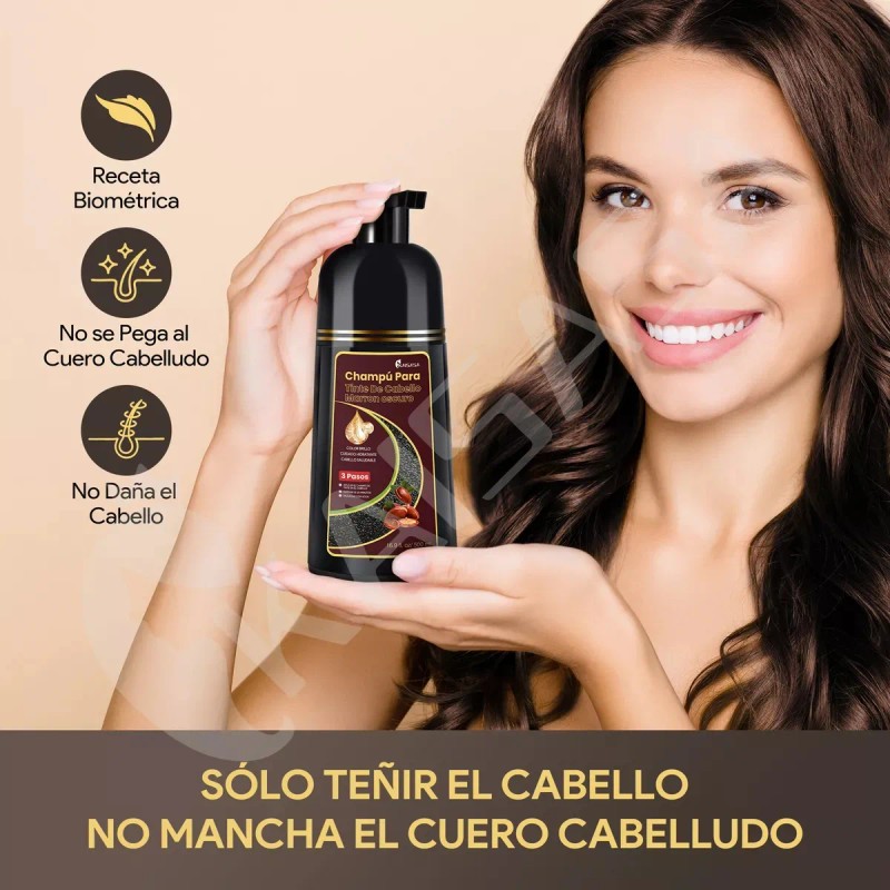 Kaisasa® Shampoo Con Tinte Cubre Canas Con Aceite De Argán